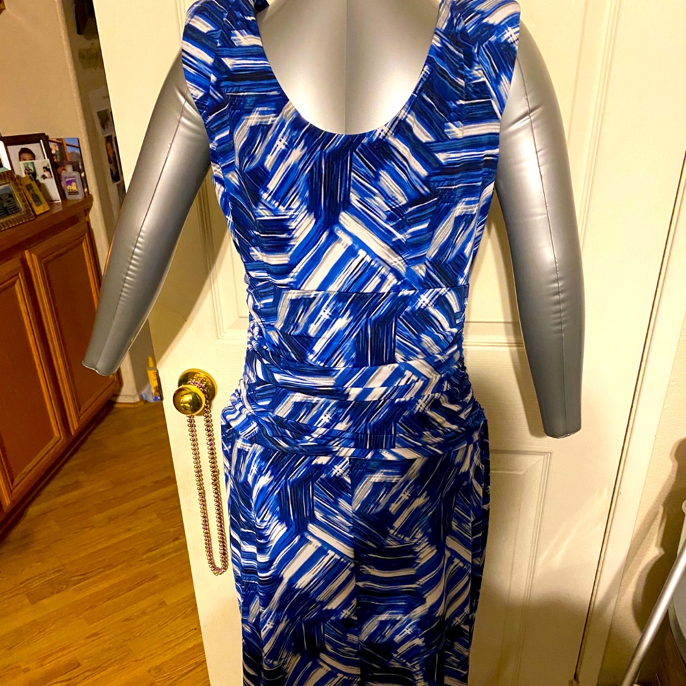 Blue patterned dress